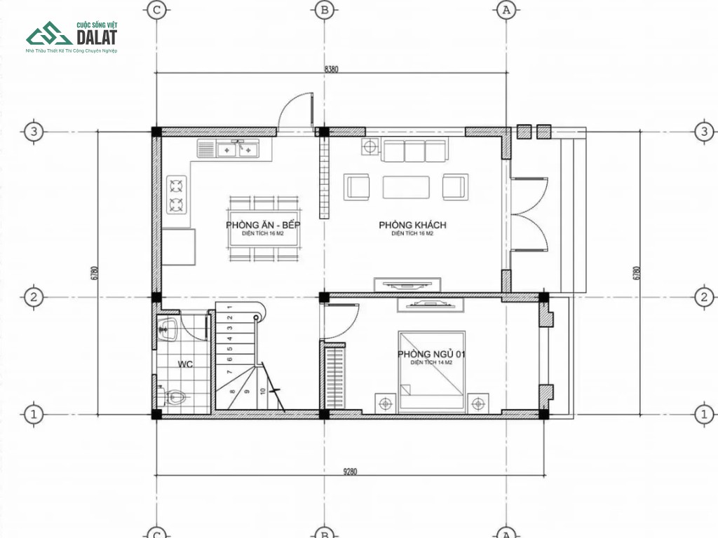 Bản thiết kế nhà ống 2 tầng mái Thái