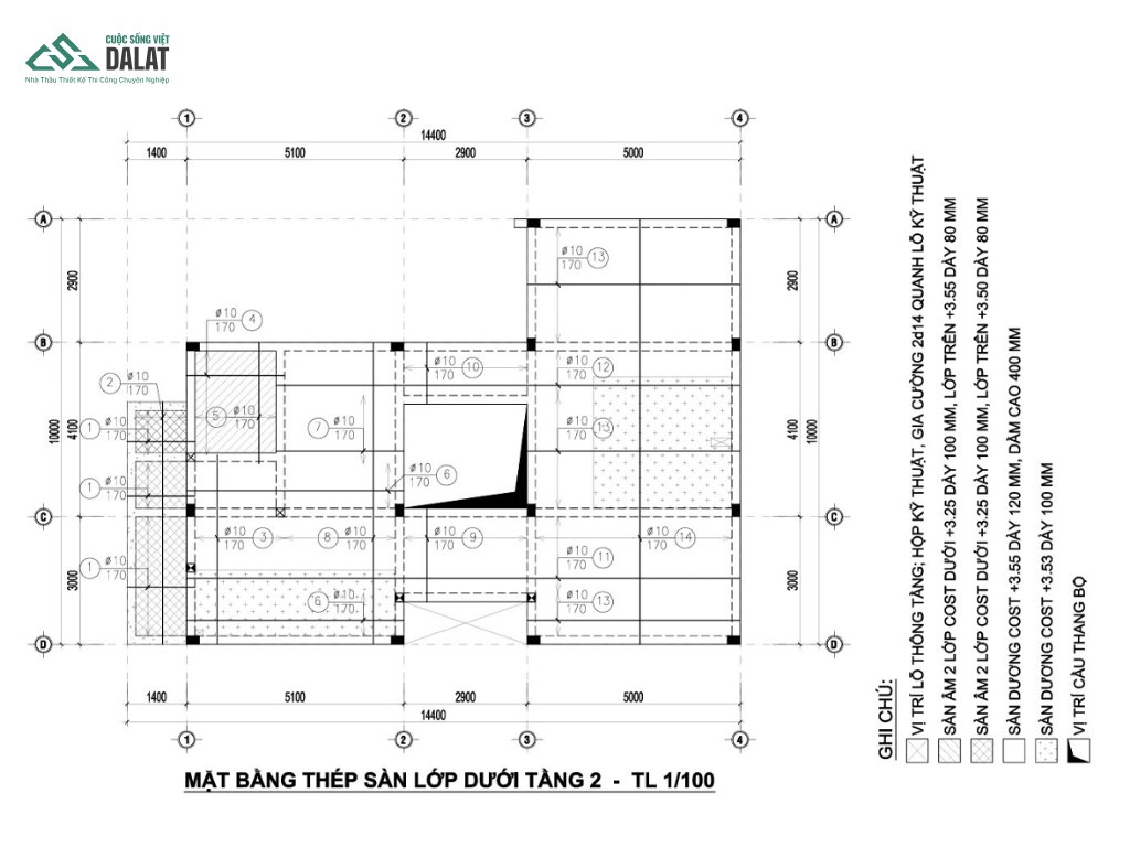 Bản vẽ kết cấu liên quan đến hệ khung chịu lực chính của ngôi nhà