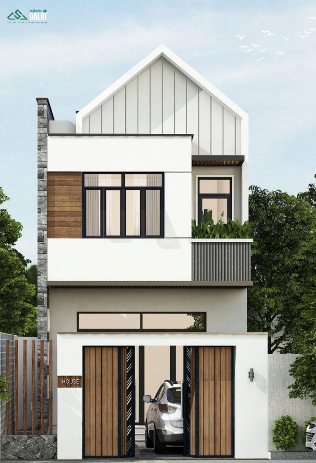 Mẫu nhà phố đơn giản đẹp 2 tầng