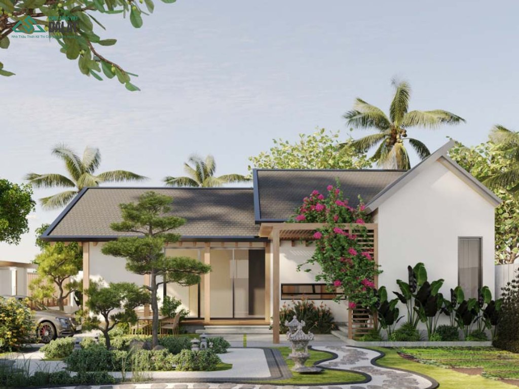 Mẫu nhà vườn cấp 4 nhỏ, gọn bình dị