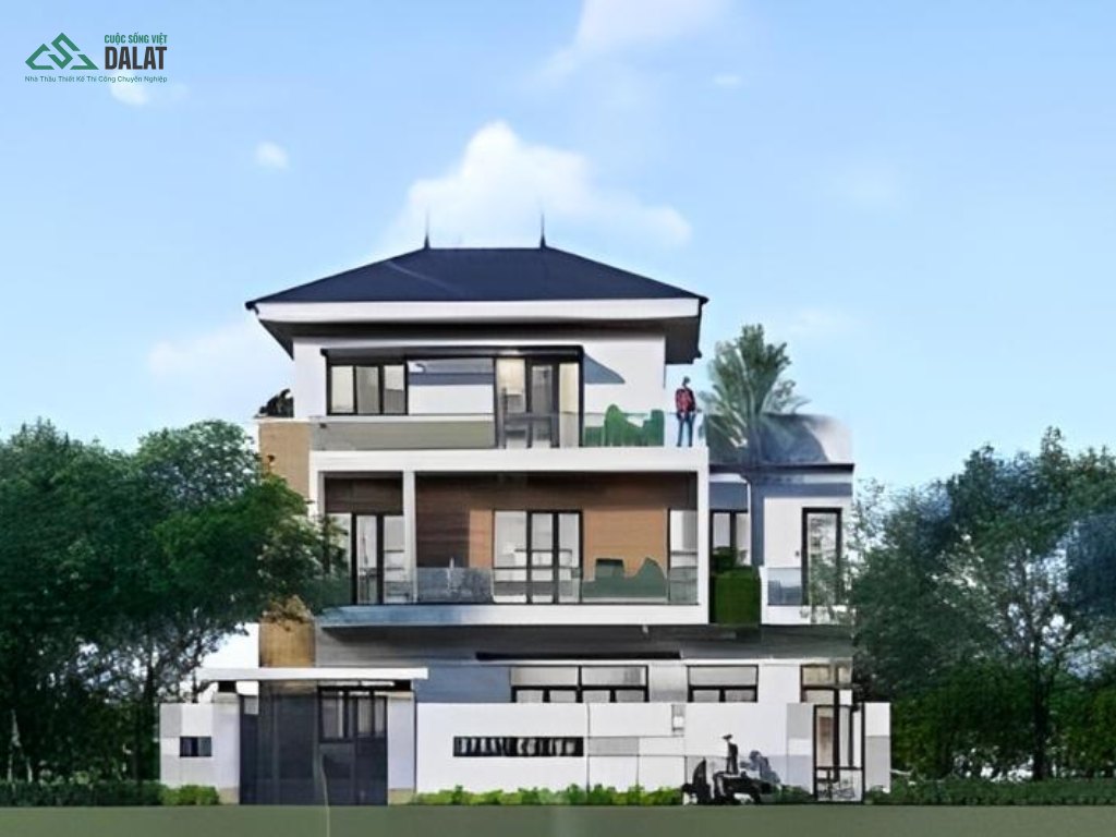 Mẫu nhà vườn đẹp mái Nhật 3 tầng đẳng cấp