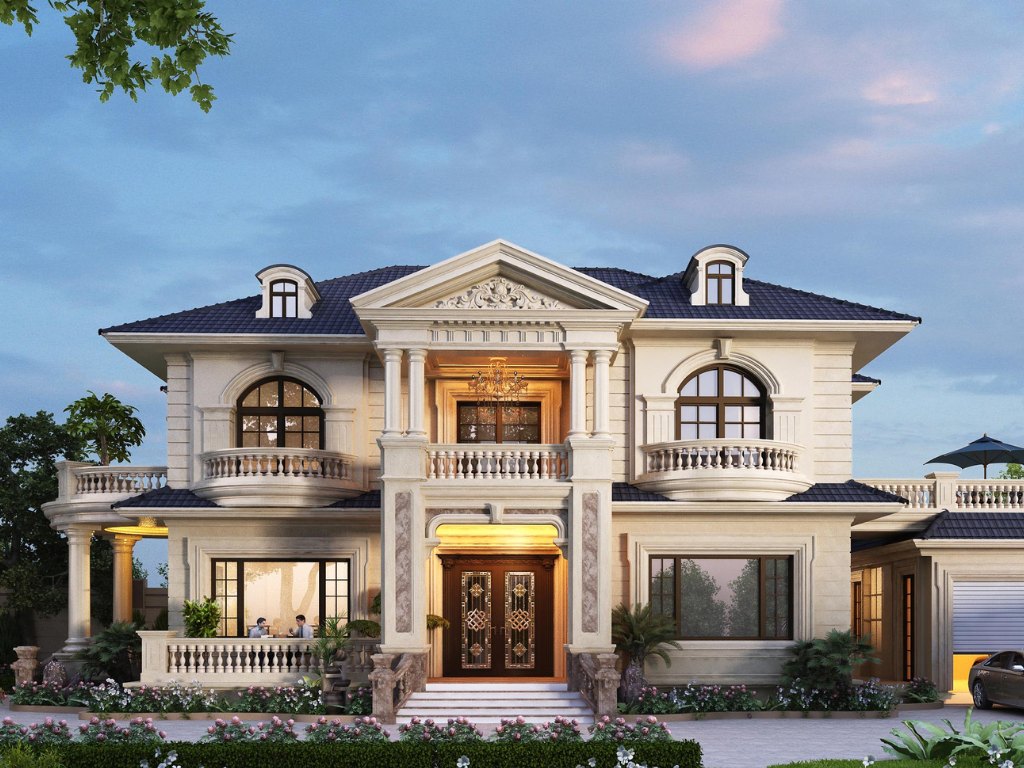 Mẫu thiết kế nhà vườn đẹp kiểu châu Âu cổ điển đẹp