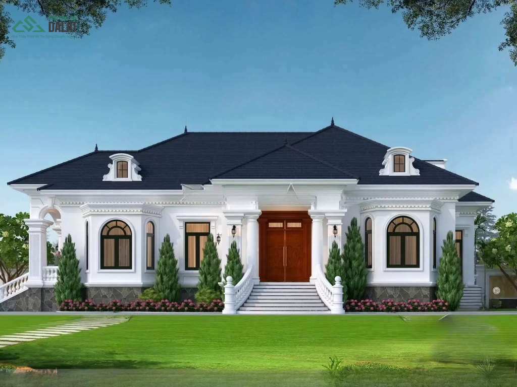 Mẫu nhà vườn đẹp mái Nhật 1 tầng có đầy đủ tiện nghi