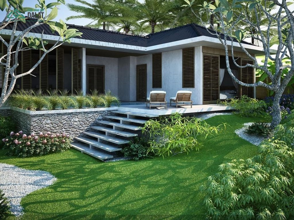 Nhà vườn nông thôn sử dụng nhiều gỗ và đất sét