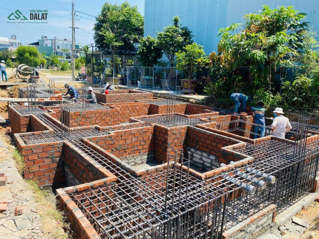 Thi công phần móng khi xây nhà phần thô Đà Lạt