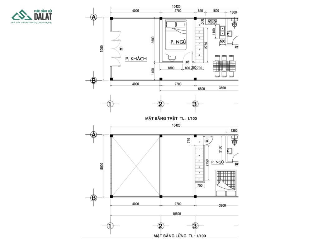 Bản vẽ nhà cấp 4 gác lửng