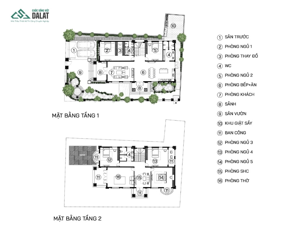 Bản vẽ thiết kế nhà vườn đẹp phong cách tân cổ điển