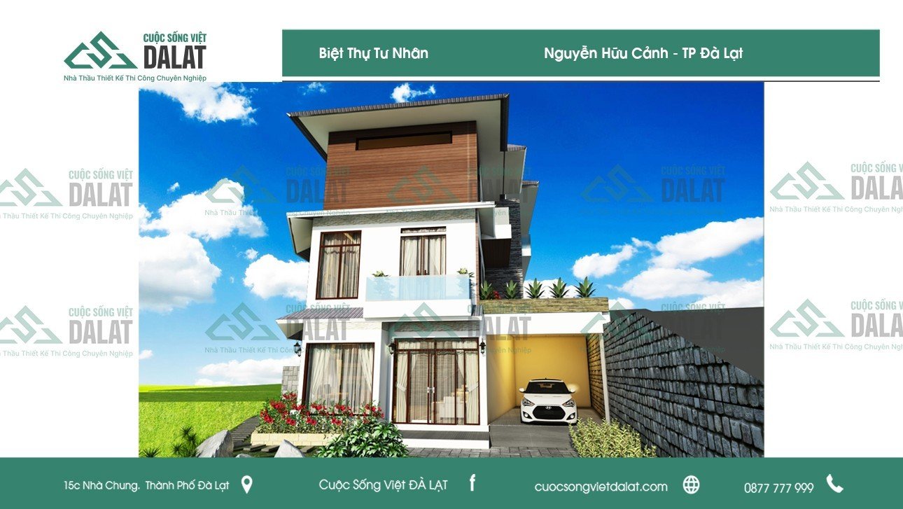 Cảnh quan bên ngoài biệt thự mini Nguyễn Hữu Cảnh