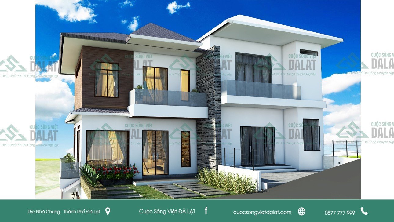 Cảnh quan bên ngoài biệt thự mini Nguyễn Hữu Cảnh