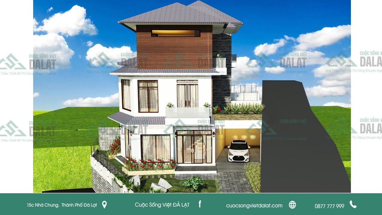 Cảnh quan bên ngoài biệt thự mini Nguyễn Hữu Cảnh