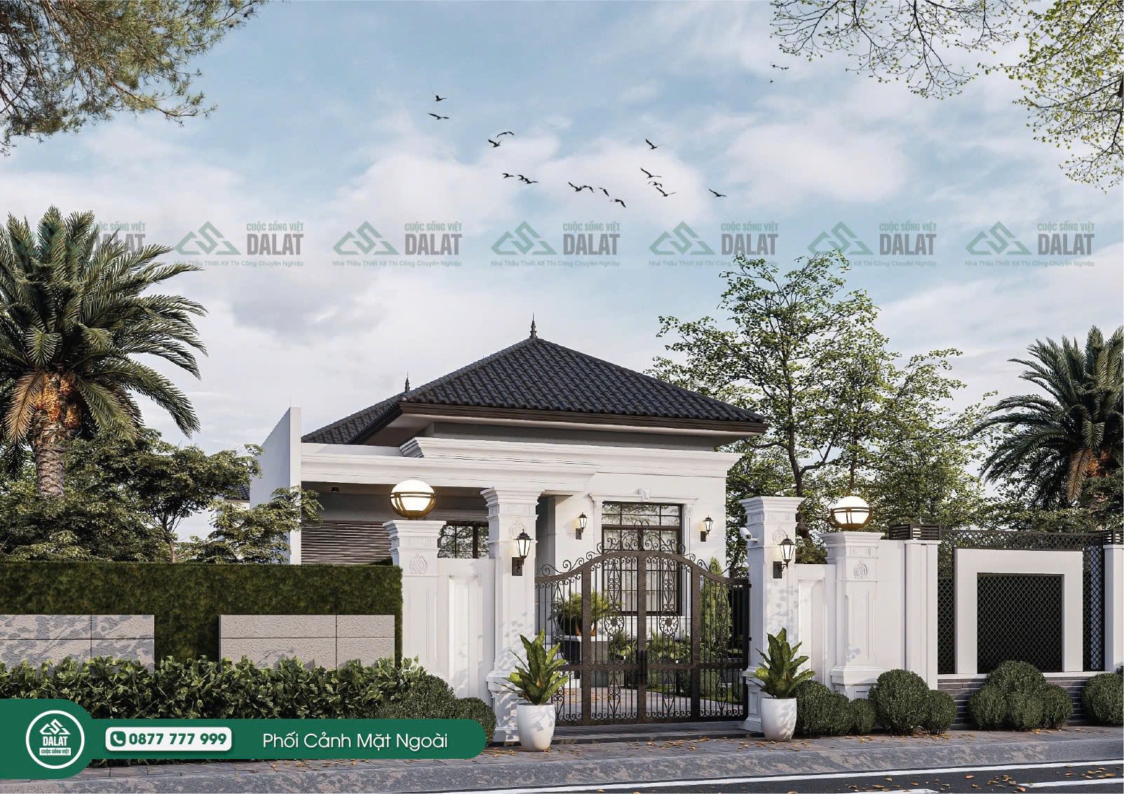 Mặt bên của căn villa