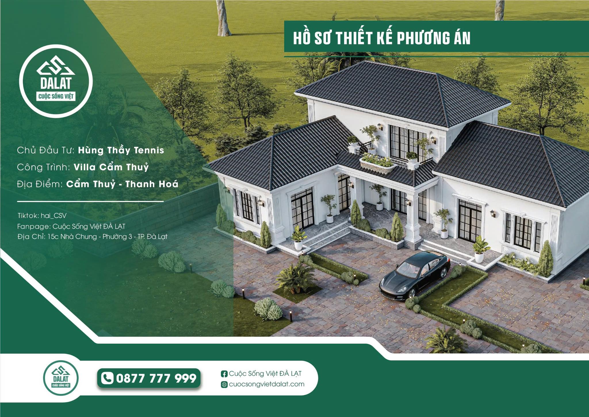 Hồ sơ thiết kế Villa Cẩm Thủy