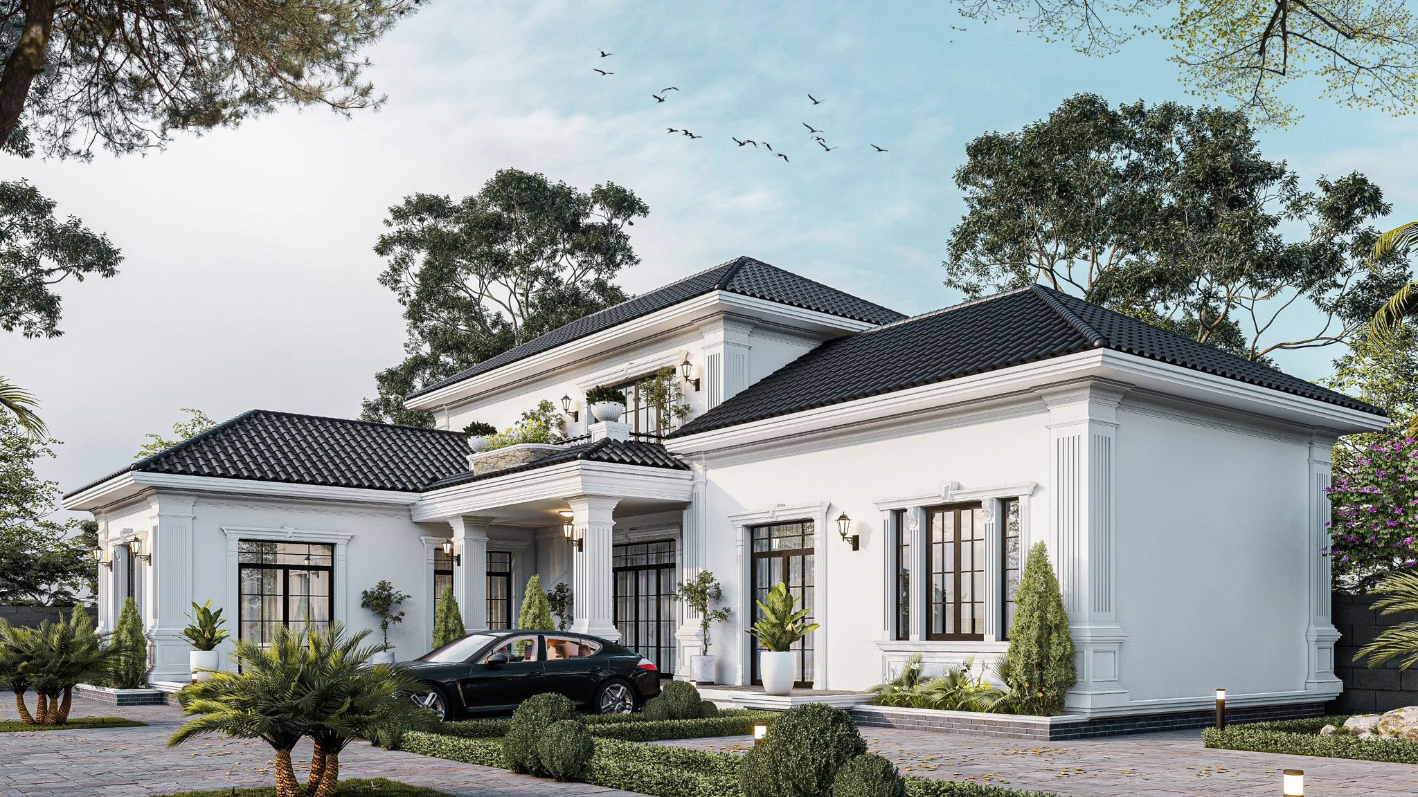 Căn biệt thự từ góc cạnh bên