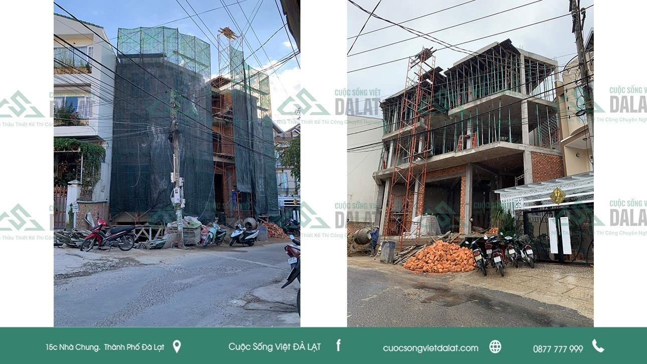Quá trình thi công khách sạn DQC Đà Lạt