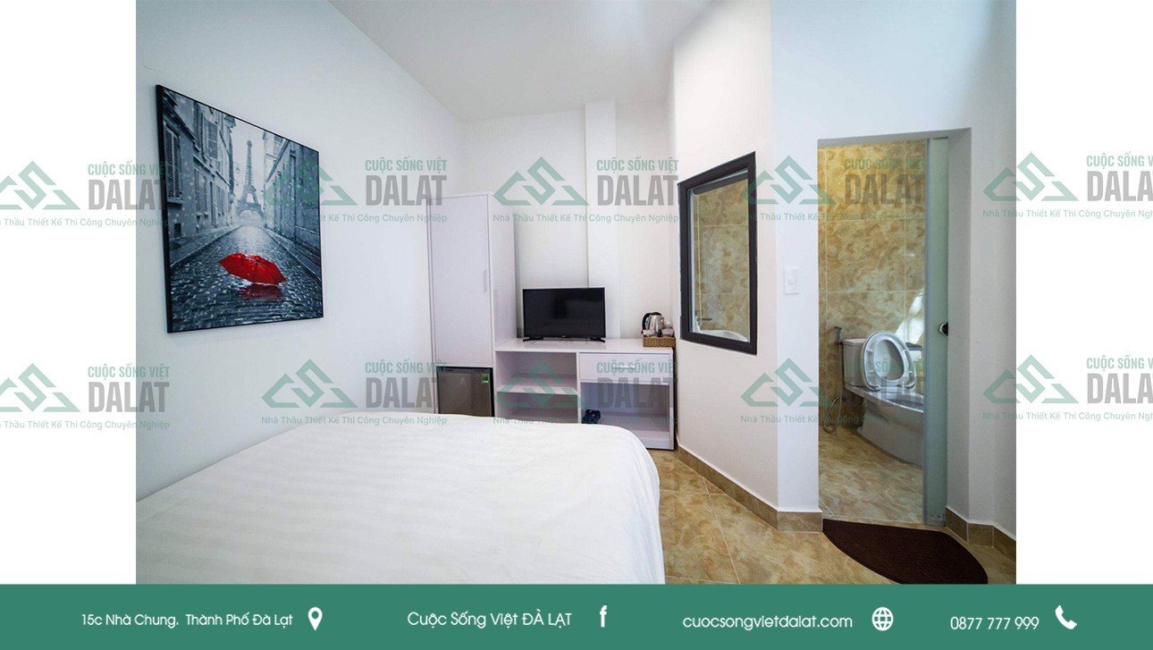 Giường ga nệm sạch sẽ