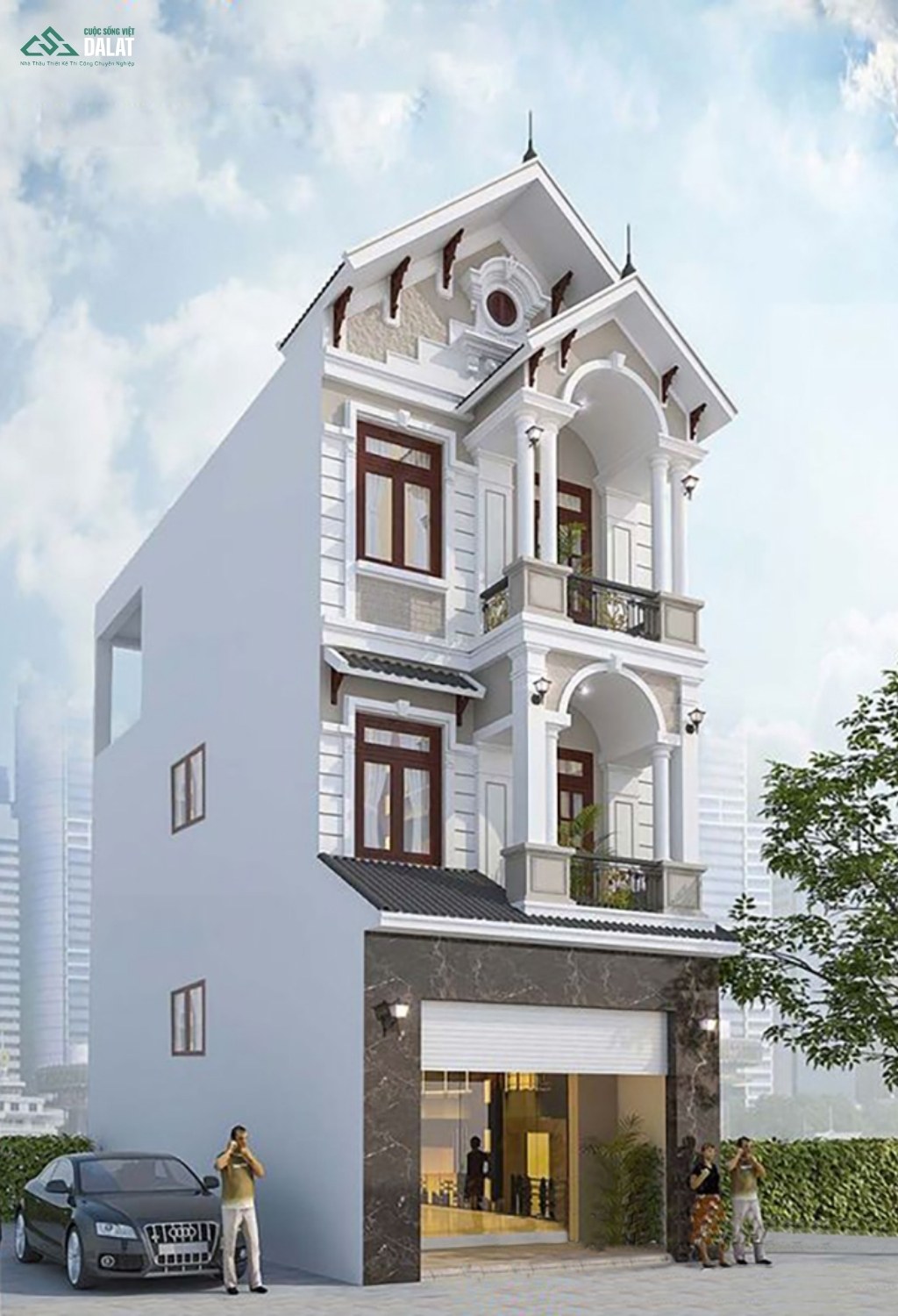 Làm nhà ống đơn giản với mái Thái