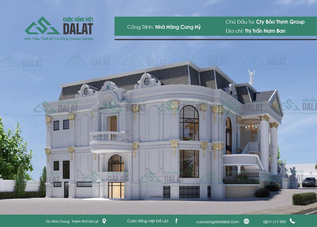 Mặt tiền góc bên trung tâm tiệc cưới Cung Hỷ