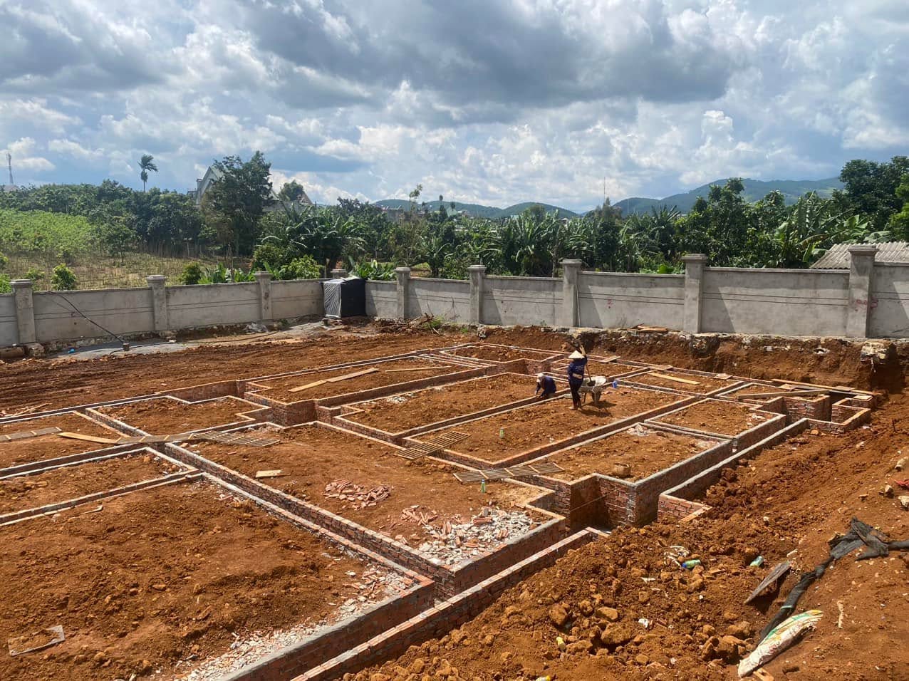 Quy trình thi công móng nhà trung tâm tiệc cưới Cung Hỷ