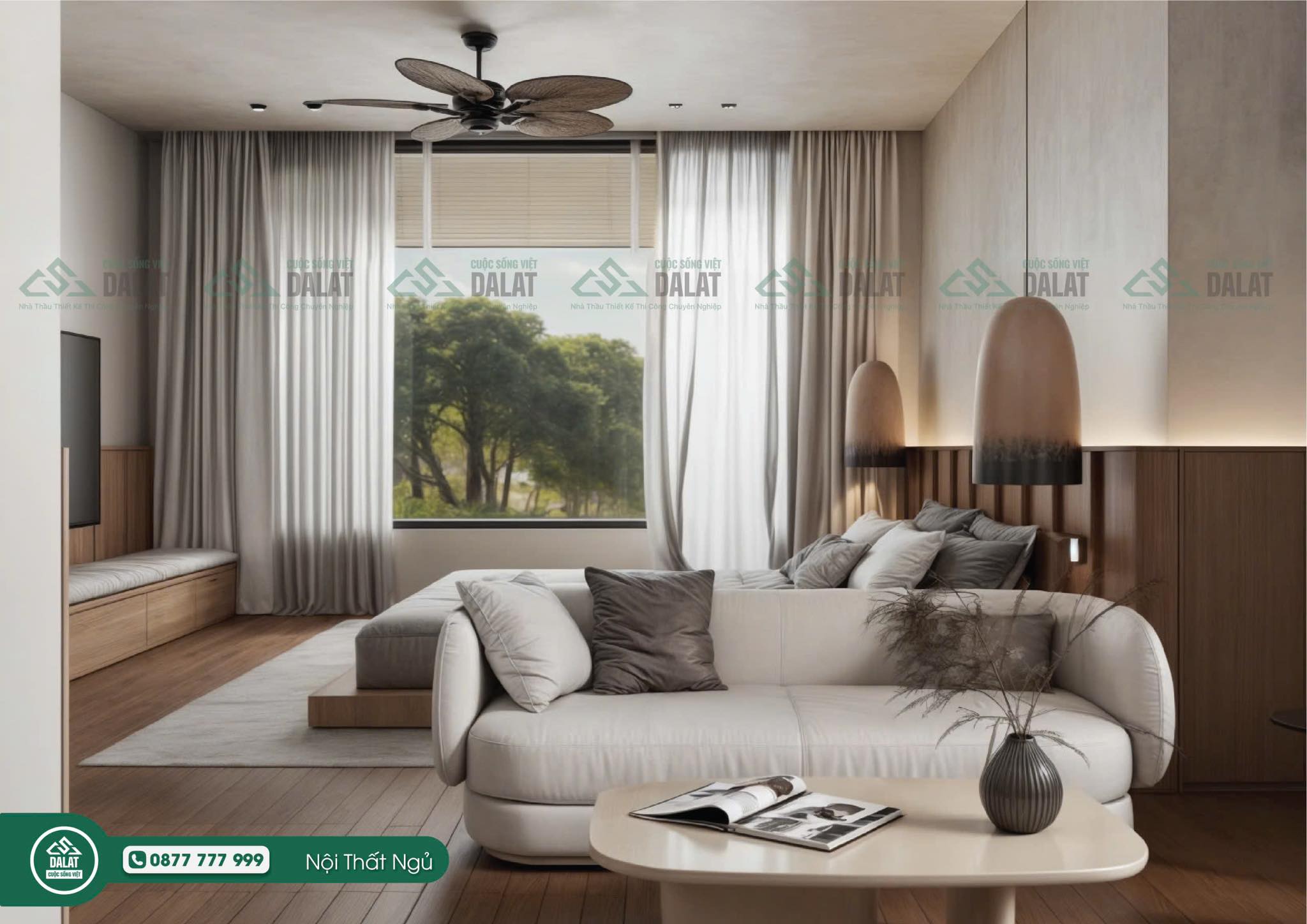 Nội thất phòng ngủ của villa Hoàng Hoa Thám