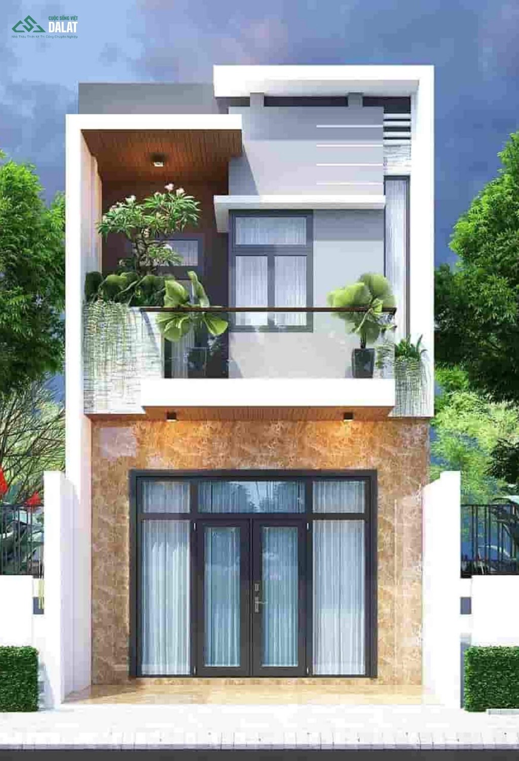 Mẫu thiết kế nhà ống cấp 4 đơn giản 2 phòng ngủ