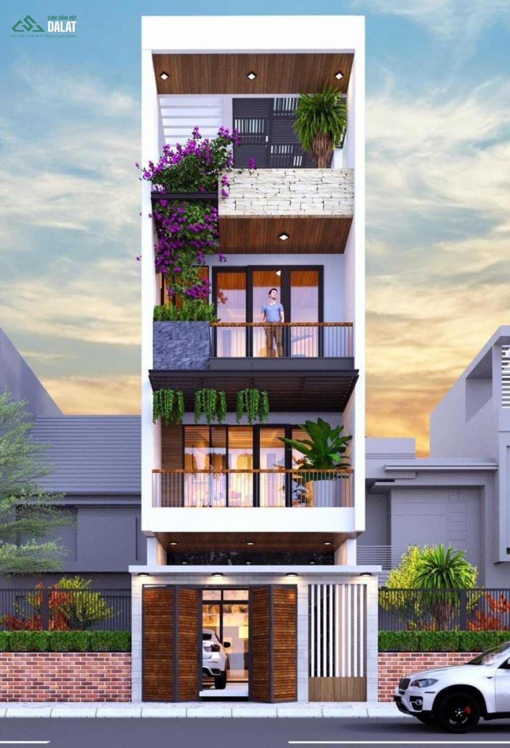 Nhà hộp 4 tầng cho mảnh đất hẹp