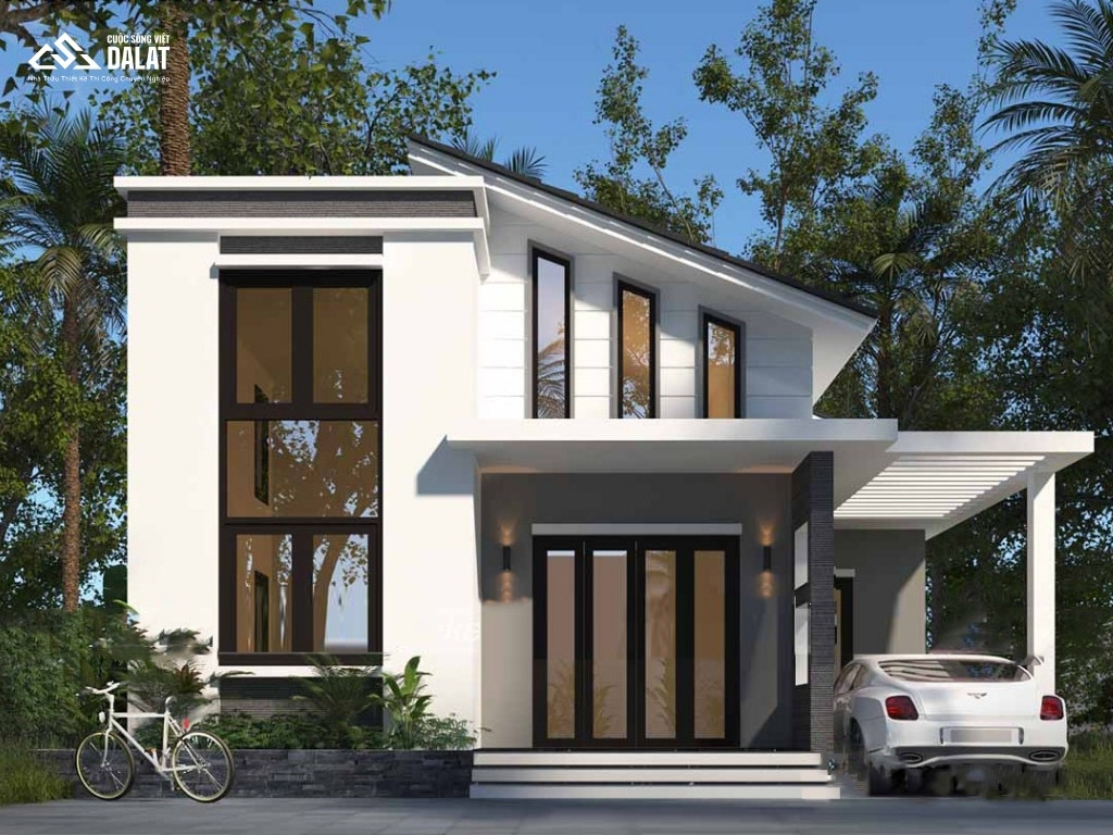 Xây nhà gác lửng 500 triệu mái lệch