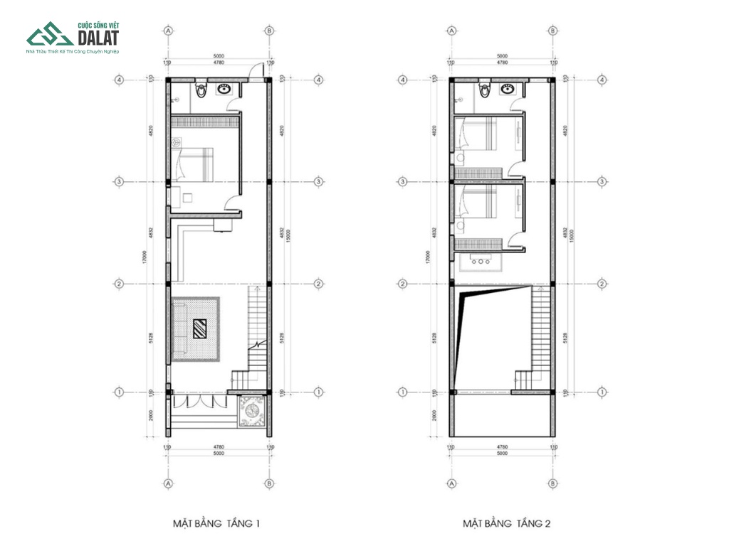 Bản vẽ nhà gác lửng 3 phòng ngủ 500 triệu