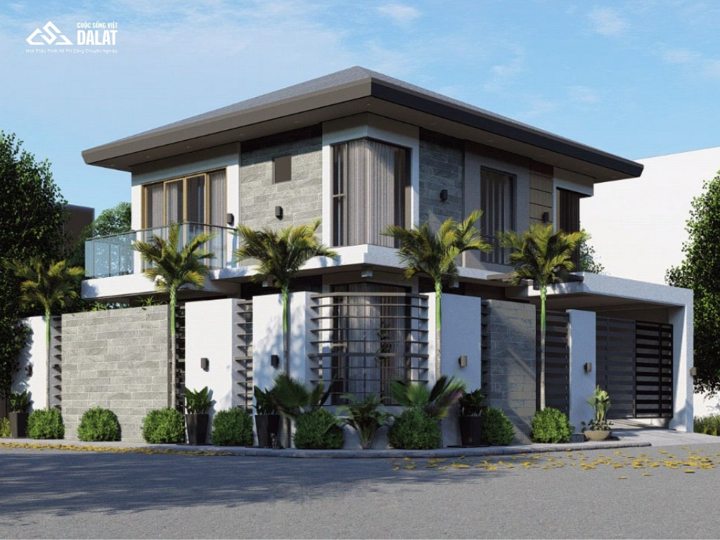 Nhà cấp 4 mái bằng dạng vuông 10x10