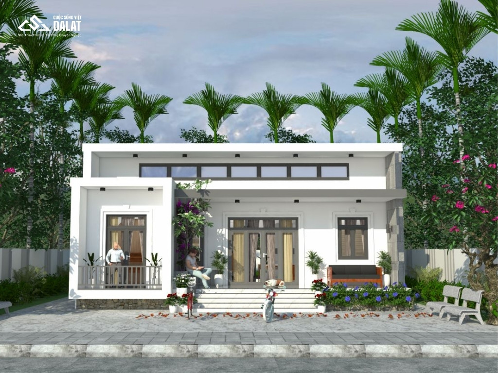 Nhà vườn cấp 4 mái bằng
