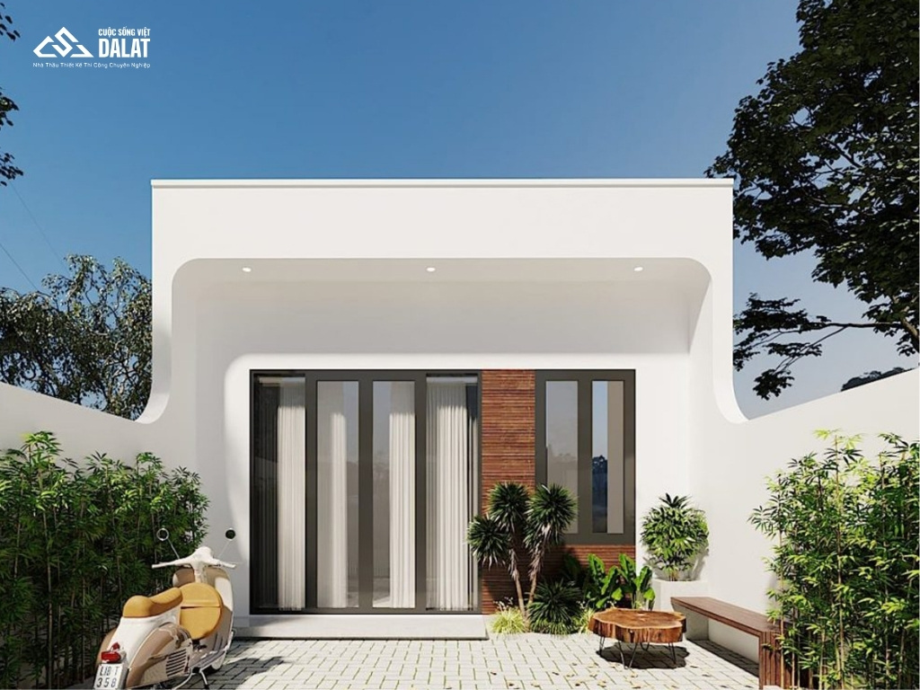Mặt tiền nhà cấp 4 mái bằng đẹp