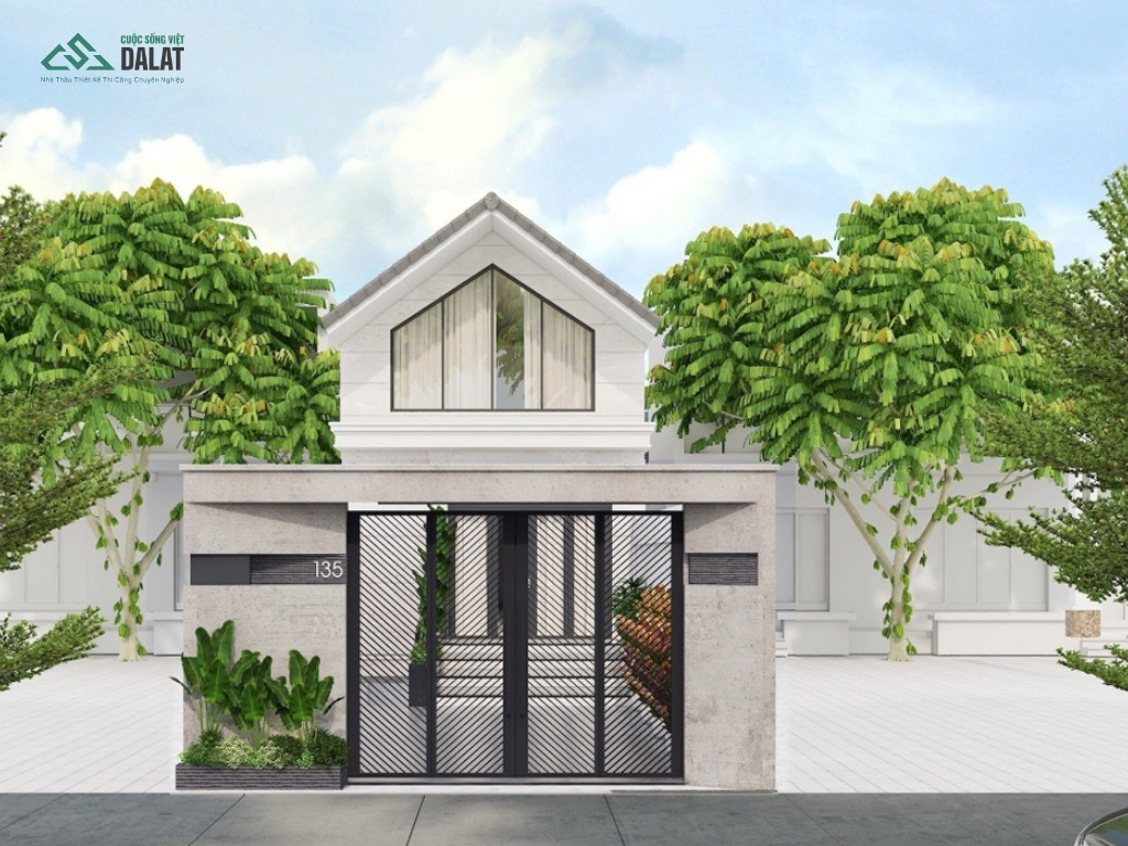 Phong cách nhà gác lửng kết hợp sân vườn