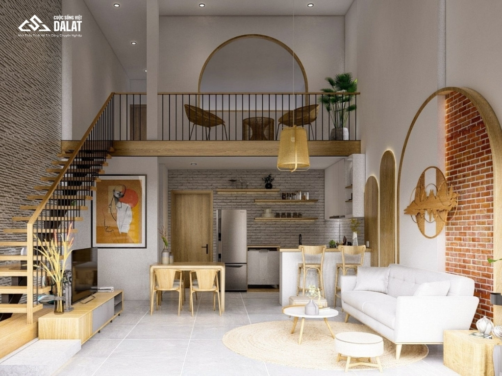 Mẫu nhà gác lửng 3 phòng ngủ