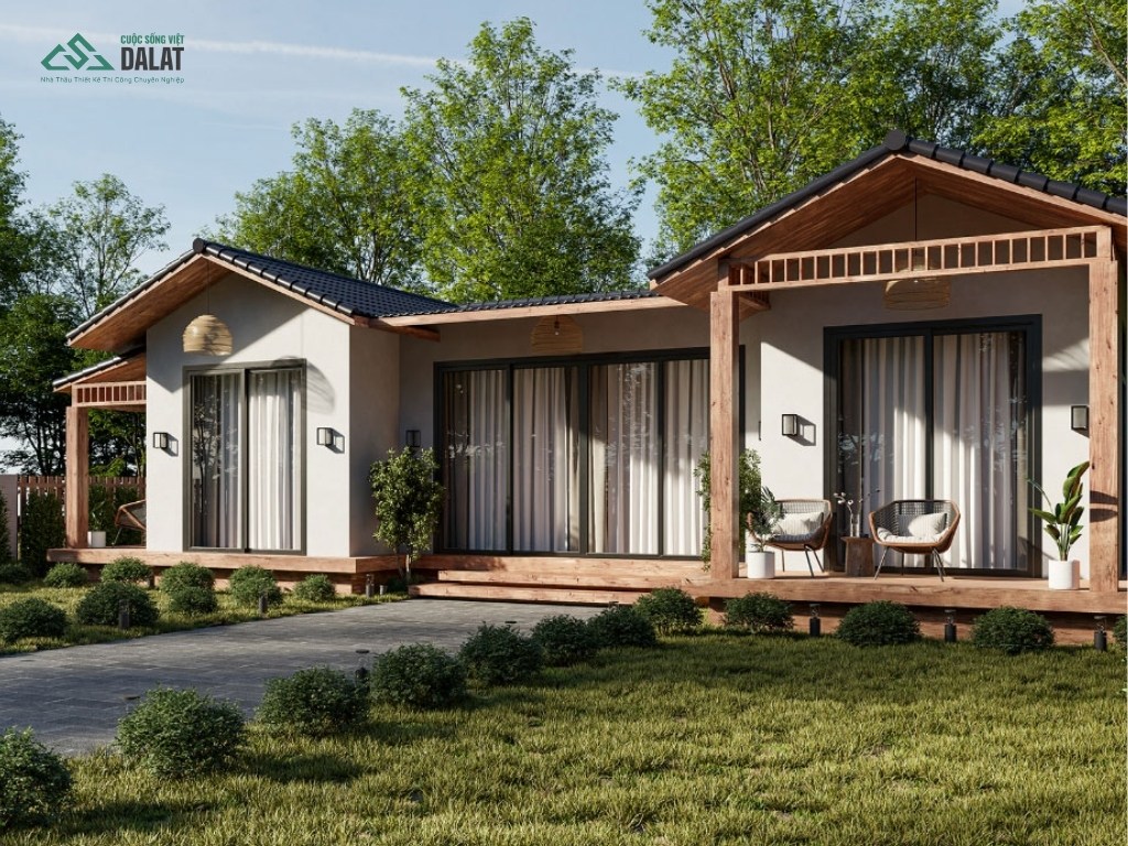 Nhà phố 1 tầng đẹp có sân vườn