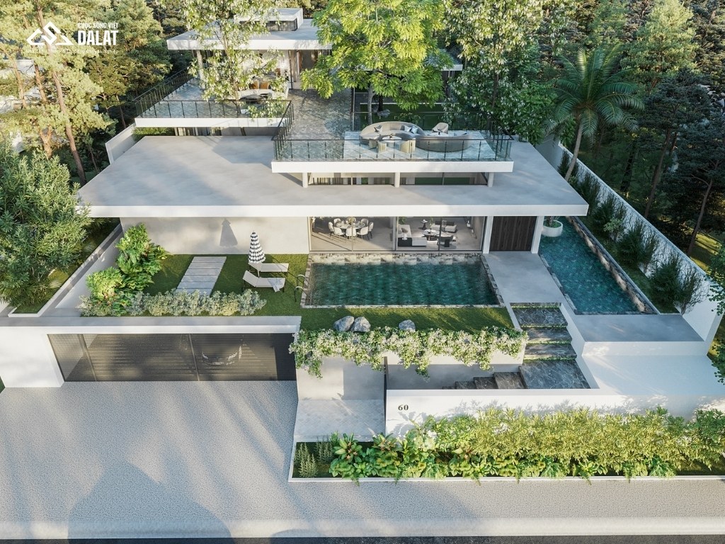 Thiết kế biệt thự sân vườn đẹp sang trọng 2 tầng