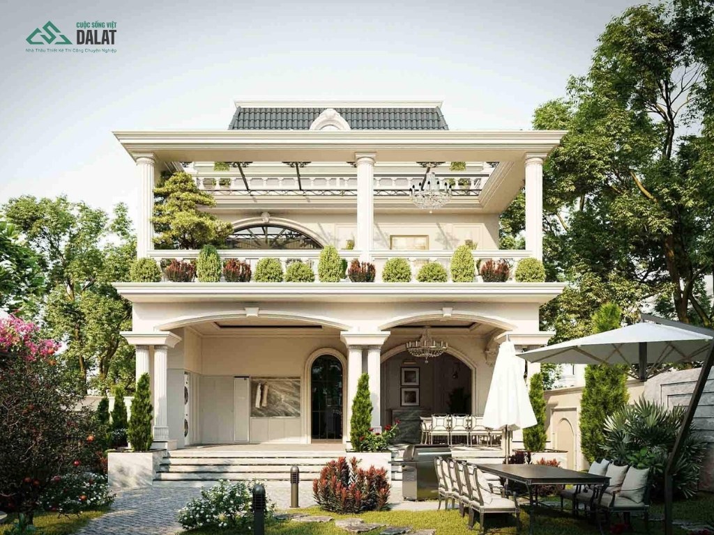 Biệt thự sân vườn phong cách tân cổ điển