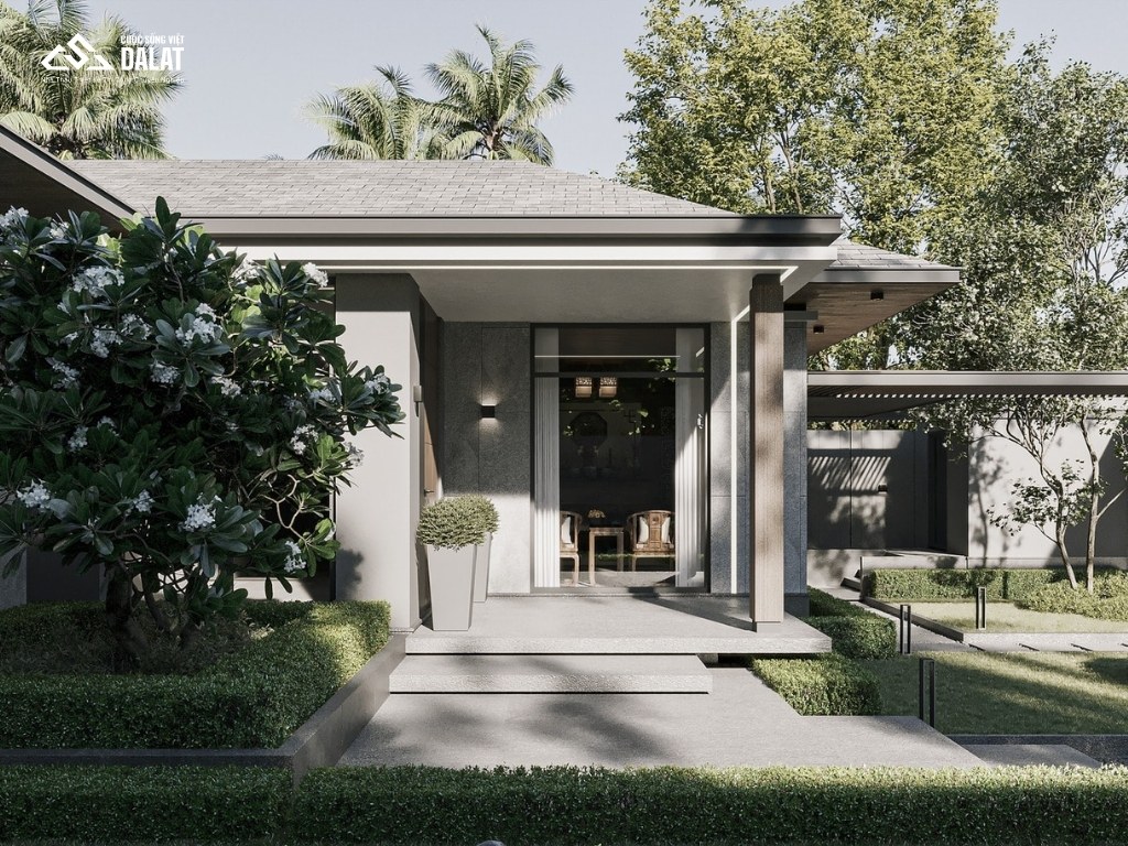 Thiết kế biệt thự sân vườn đẹp 1 tầng