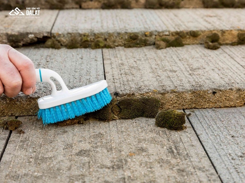 Trước khi làm sạch rêu sân bê tông cần chuẩn bị gì?