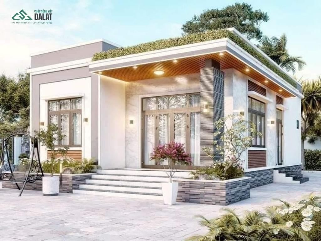 Thiết kế nhà vườn có cửa sổ lớn