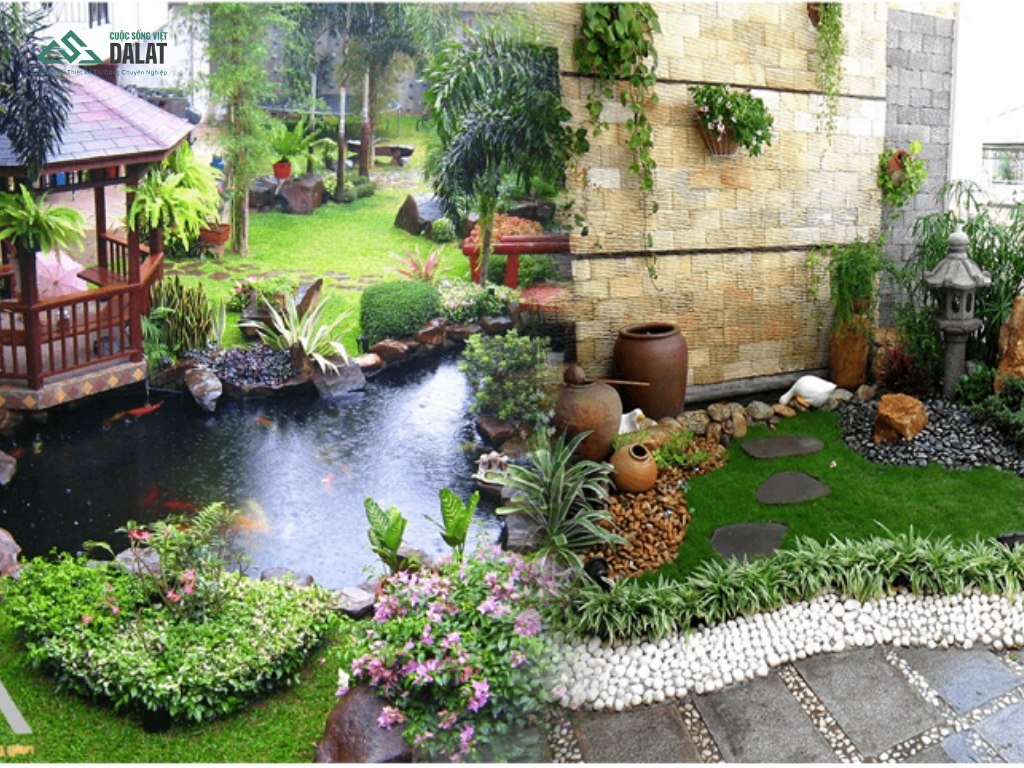 Sân vườn đẹp phong cách Việt Nam