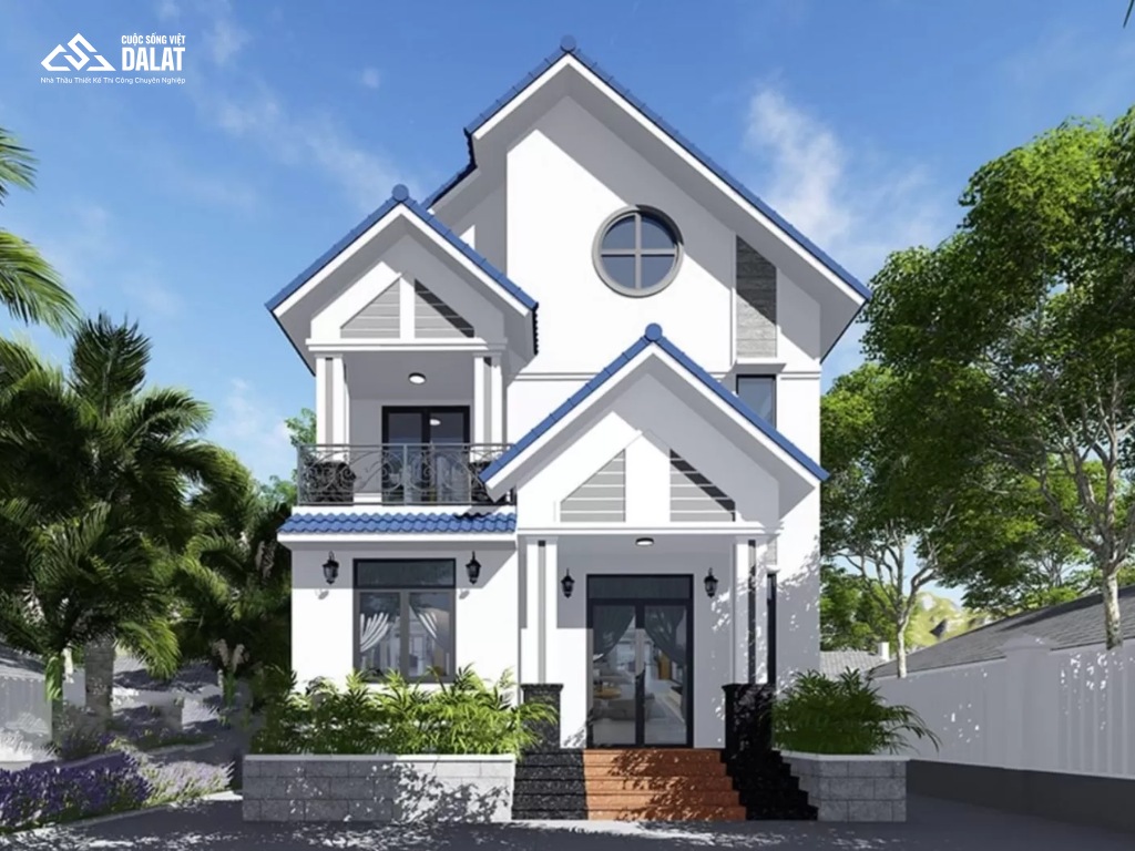 Mẫu nhà mái Thái cấp 4 ở nông thôn có gác lửng