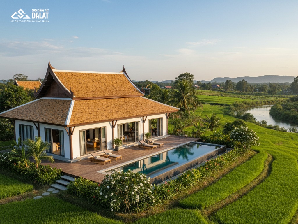 Ưu điểm của mẫu nhà mái Thái cấp 4 ở nông thôn