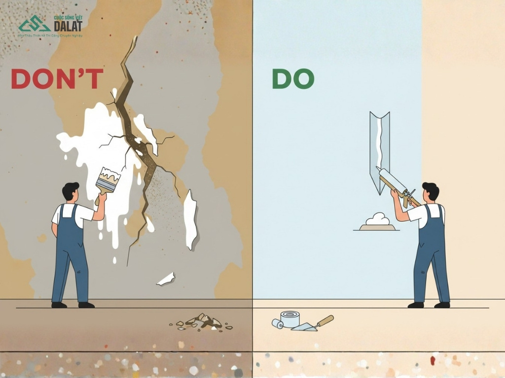 Cách phòng ngừa tình trạng tường nứt chân chim